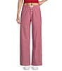 BDG Urban Outfitters Mid Rise Gingham Straight Leg Woven Pants, Color:Red - Image 1