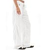 Color:White - Image 3 - Mid Rise Linen 5-Pocket Pants