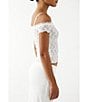 Color:White - Image 3 - Rhia Lace Off-The-Shoulder Short Sleeve Top