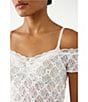 Color:White - Image 4 - Rhia Lace Off-The-Shoulder Short Sleeve Top