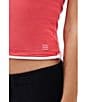 Color:Red - Image 4 - Scoop Neck Double Layer Knit Tank Top