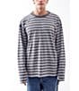 Color:Grey - Image 1 - Long Sleeve Breton Striped T-Shirt