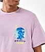 Color:Washed Pink - Image 3 - Short Sleeve Floral Hokusai T-Shirt