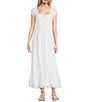 BDG Urban Outfitters Sienna Cap Sleeve Long Dress, Color:White - Image 1
