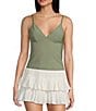 BDG Urban Outfitters Sleeveless Tamie Tank Top, Color:Khaki - Image 1