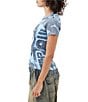 Color:Bright Blue - Image 3 - Stamp Printed Short Sleeve Baby Graphic T-Shirt