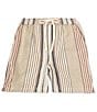 Color:Sand - Image 1 - Woven Stripe Pull On Shorts