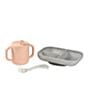 BEABA Beaba Sips & Bites 3-Piece Silicone Feeding Set, Color:Rose - Image 1