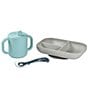 BEABA Beaba Sips & Bites 3-Piece Silicone Feeding Set, Color:Rain - Image 1