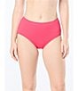 Color:Rose - Image 1 - Chloe High Waisted Solid Bikini Swim Bottom