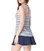 Beach House Claire Pique Racerback Shirred Side Multi Stripe Tankini Swim Top, Color:Navy Multi - Image 2