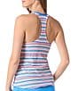 Beach House Clare Stripe Print V-Neck Snap Front Tankini Swim Top, Color:Multi - Image 2