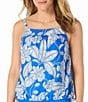 Beach House Coastal Bloom Audrey Adjustable Tie Side Blouson Tankini Swim Top - Image 4