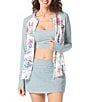 Beach House Endless Summer Long Sleeve Front Zip Rashguard Swim Cover-Up - Image 3