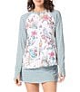 Beach House Endless Summer Long Sleeve Front Zip Rashguard Swim Cover-Up - Image 4