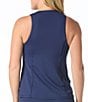 Beach House Midnight Tropical Zip Front Racerback Tankini Swim Top - Image 2