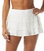 Beach House Paloma Beach Cadence Layered Ruffle Pull-On Swim Skort, Color:White - Image 1