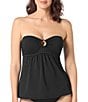 Beach House Pique Solids Isabella Front Ring Underwire Bandeau Tankini Swim Top - Image 1