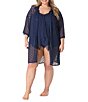 Beach House Plus Harper Solid Crochet Point Collar Drop Sleeves Button Front Boyfriend Shirt Swim Cover-Up,All Products : American Fashion Style Bags On Sale