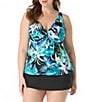 Beach House Plus Size Island Rhythm Willow Twist Front Underwire Tankini Swim Top - Image 3
