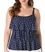 Beach House Plus Size Sailor Dot Jane Ruffle Tiered Tankini Swim Top - Image 4