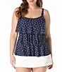 Beach House Plus Size Sailor Dot Jane Ruffle Tiered Tankini Swim Top - Image 6