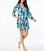 Color:Admiral - Image 1 - Seaglass Palm Print Ruffle Tiered Swim Cover-Up Dress
