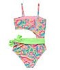 Color:Punch - Image 2 - Big Girls 7-16 Floral-Printed Textured Monokini