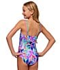 Color:Multi - Image 4 - Big Girls 7-16 Neon Tropical Printed One-Piece Swimsuit