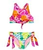 Color:Multi - Image 1 - Big Girls 7-16 Printed Halter Top & Hipster Bottom Two-Piece Swimsuit