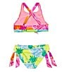Color:Multi - Image 2 - Big Girls 7-16 Printed Halter Top & Hipster Bottom Two-Piece Swimsuit