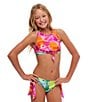 Color:Multi - Image 3 - Big Girls 7-16 Printed Halter Top & Hipster Bottom Two-Piece Swimsuit