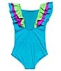 Color:Moonstone - Image 2 - Big GIrls 7-16 Ruffled-Shoulder One-Piece Swimsuit