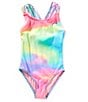 Beach Lingo Big Girls Tie-Dye Tank One-Piece Swimsuit, Color:Multi - Image 1