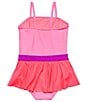 Color:Punch - Image 2 - Little Girls 2T-7 Rosette Skirt One Piece Swimsuit