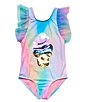 Color:Rainbow - Image 1 - Little Girls 2T-7 Sequin-Embellished Ice Cream Rainbow-Tie-Dye One-Piece Swimsuit