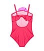 Beach Lingo Little Girls Sleeveless Rosette Trend One-Piece Swimsuit, Color:Strawberry - Image 2