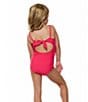 Beach Lingo Little Girls Sleeveless Rosette Trend One-Piece Swimsuit, Color:Strawberry - Image 4