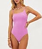 Color:Shell Pink - Image 1 - Athena Terry Shell Jacquard One Piece Swimsuit