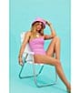 Color:Shell Pink - Image 5 - Athena Terry Shell Jacquard One Piece Swimsuit
