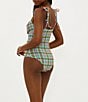 Color:Sunny Side - Image 2 - Betsy Crinkle Gingham Tie Shoulder One Piece Swimsuit