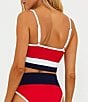 Beach Riot Eva Ribbed Color Block Bandeau Swim Top, Color:Americana - Image 2
