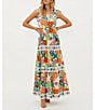 Color:Tropical Sands - Image 1 - Floral Tie Shoulder Charlotte Swim Cover-Up Maxi Dress