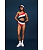 Beach Riot Joyce Color Block One Shoulder One Piece Swimsuit, Color:Americana - Image 4