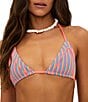 Beach Riot Julie Towel Terry Triangle Swim Top, Color:Petal Stripes - Image 1