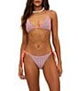Beach Riot Julie Towel Terry Triangle Swim Top, Color:Petal Stripes - Image 3