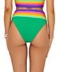 Beach Riot Millie Ribbed Colorblock High Waisted Swim Bottom, Color:Technicolor - Image 2