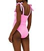 Beach Riot Sydney Belted One Piece Ribbed Swimsuit, Color:Prism Pink - Image 2