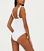 Color:White - Image 2 - Sydney Belted One Piece Ribbed Swimsuit