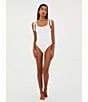 Color:White - Image 3 - Sydney Belted One Piece Ribbed Swimsuit